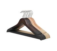 Grucce In Legno For Guardaroba, Organizer Antiscivolo In Velluto, For Abiti, Cappotti E Vestiti, In Massello(Creamy man 44cm)