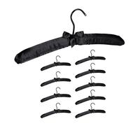 Grucce in raso nero Appendini imbottiti Stampelle decorative Ganci salvaspazio