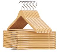 Grucce Legno, 20 Pezzi, Appendiabiti Con Scanalature Su Spalle, Barra Portapanta