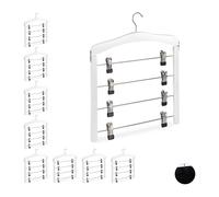 Grucce multiple bianche appendini per pantaloni stampelle in legno 4 pinze
