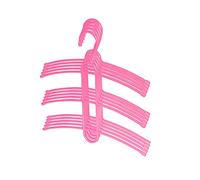 Grucce multiple in plastica salvaspazio, confezione da 5, durevoli, multifunzionali, antiscivolo, appendiabiti, organizer per cappotti, giacche, pantaloni, sotto il (rosa, taglia unica)