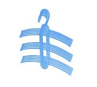 Grucce multiple in plastica salvaspazio, confezione da 5 pezzi, durevoli, multifunzionali, antiscivolo, appendiabiti, organizer per cappotti, giacche, pantaloni, sotto il (blu, taglia unica)