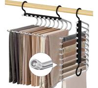 GRUCCE PANTALONI 9 IN 1 MULTIFUNZIONALI A CREMAGLIERA NERO 2 PEZZI APPENDINO ORG
