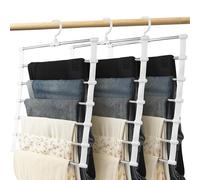 Grucce Pantaloni, Grucce Salvaspazio a 3 pezzi, Pieghevole Appendini per Pantaloni, salva lo spazio del guardaroba per pantaloni, lenzuola, asciugamani, sciarpe, cravatta e cinture