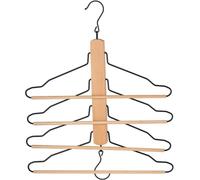 Grucce per Adulti, 4 Strati, Grucce per Pantaloni, 4 in 1, Appendiabiti, Appendiabiti in Legno, Salvaspazio, Organizer per Armadi, Appendiabiti.,One Color-3pcs