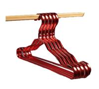 Grucce per Adulti, Grucce in Lega di Alluminio più Spesse, Grucce Senza Cuciture per La Casa, Grucce Antiscivolo per Abiti, Appendiabiti per Magliette, Armadi,Rosso-5pcs