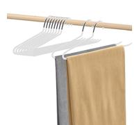 Grucce per pantaloni, 10 pezzi, salvaspazio, multifunzionali, in metallo, con estremità aperte, per pantaloni, gonne, asciugamani, 38 x 13 cm (beige/bianco)