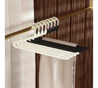 Grucce per pantaloni a forma di cigno minimal moderno in nero e beige con rivestimento antiscivolo per organizzare i vestiti 10 grucce bianche,5 grucce bianche,5 grucce nere per abiti,5 grucce grigie,