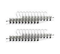 Relaxdays Appendini per pantaloni, gonne, metallo set da 20 grucce con clip regolabili HxLxP: 9x35,5x2,5 cm argento/nero
