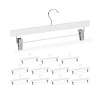 Grucce per pantaloni in set 2,5 kg 84 pz. Grucce in legno con pinze Bianco