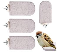 Grucce per uccelli - Supporto per grucce | per gabbie, 4 pezzi in pietra lavica smerigliata per pappagalli, pesce persico, giocattoli per macinare zampe per pappagalli, Conure, cacatua