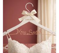 Grucce Personalizzate Matrimonio in Legno con Nome, Gruccia Sposa per Abito da Sposa e Abiti Damigelle, Appendiabiti Personalizzato per Matrimonio, Regalo Personalizzato per Sposa e Coppia (1)