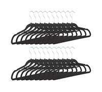 Relaxdays Set 80x grucce Sottili, appendi Pantaloni salvaspazio, Fodera Velluto, Ganci girevoli a 360°, 22,5x41 Nero