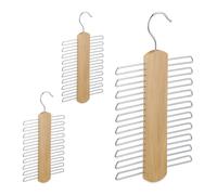 Gruccia multipla portacravatte Appendino per cravatte 3 pz. Legno naturale