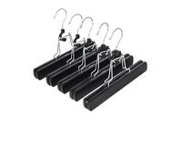 Gruccia Per Pantaloni E Gonne 6 pezzi di grucce in legno for pantaloni e gonne, for extension capelli, for, in massello for inferiori(Black)