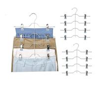 Grucce Pantaloni - 3 Pezzi Grucce Salvaspazio - Grucce Con Pinze - Grucce Appendiabiti In Metallo Con Clip Antiscivolo - Per Pantaloni/Gonne/Sock/Top Con Spalline