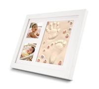 GrueGard Set impronta mani e piedi neonati, calco in gesso per neonati con cornice in legno, kit di impronte per ricordi di bambini, impronta per zampe di gatti e cani, regalo perfetto per baby shower