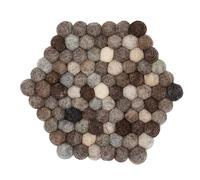 Grült Home Sottobicchieri - Sottobicchieri in feltro per pentole, padelle e tazze infeltriti a mano in Nepal, resistenti al calore, proteggono tavoli in cucina, regalo decorativo (grigio, esagonale,