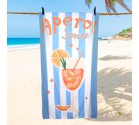 Grünara Holy Aperoli telo mare - Aperol regalo per l'estate - 180 x 90 cm asciugamano senza sabbia e ad asciugatura rapida - divertente design Aperol Spritz - telo mare per gli appassionati di Aperol