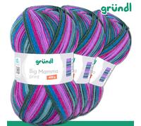 Gründl 3 X 400G Big Mamma Print Lana Morbida Facile Da Curare Filato 14 Colori