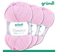 Gründl 3 X 50g Classico Maglia Lana Merino Superwash Poliacrilico 20 Colori