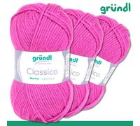 Gründl 3 X 50g Classico Maglia Lana Merino Superwash Poliacrilico 20 Colori