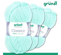 Gründl 3 X 50g Classico Maglia Lana Merino Superwash Poliacrilico 20 Colori
