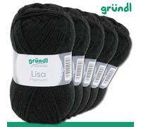 Gründl 5 x 50 G Lisa Premium Uni Maglia Uncinetto Poliacrilico Lana Filato 35