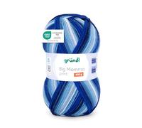 Gründl Big Mamma Print - Lana XXL per lavori a maglia con sfumatura di colore, morbida e delicata sulla pelle, 100% poliacrilico, 1 gomitolo da 400 g/1040 m, spessore dei ferri 3,5-4,5, blu reale