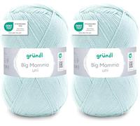 Gründl Big Mamma Uni (Lana per Maglieria, Set per Uncinetto, Filato per Maglieria e Uncinetto Effetto Lana, 100% poliacrilico, 400 g / 1040 m, Spessore del Ferro: 3,5-4,5, 1 x 400 g), Mint