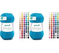 Gründl Cotton Quick Uni 1 x 50 g, Verde Petrolio (Confezione da 2)