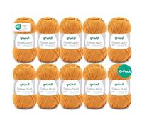 Gründl Cotton Quick Uni, 10 gomitoli (Filato colorato in 100%, Certificato Oeko-Tex, 50 g / 125 m, Dimensioni ago: 3-4, 10 x 50 g), Senape, Cotone, 31 x 32 x 7.5 cm, 1250 unità