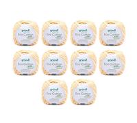 Gründl Eco Cotton - Lana per Uncinetto - Lana per Maglia - Filato per Uncinetto - Weich e hautfreundlich - 100% Bio-Cotone - 10 Gomitoli da 50g/105m - Ferri 3,5-4,5 - Giallo Pastello