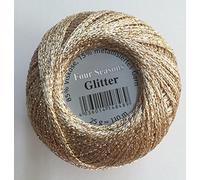 Gründl filato all'uncinetto glitterato, oro, argento, bronzo, antracite, chamagne, rosso, blu, matassina da 25 g, filato glitterato 09 champagne