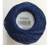 Gründl filato all'uncinetto glitterato, oro, argento, bronzo, antracite, chamagne, rosso, blu, matassina da 25 g, filato glitterato 05 blau
