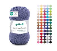 Gründl Filato Cotton Quick uni - filato sottile per uncinetto e maglia - filato lucido e delicato sulla pelle - 100% cotone - 1 gomitolo da 50 g / 125 m - ferri e uncinetto n. 3-4 - Grigio blu