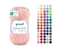 Gründl Lana Cotton Quick uni filato per lavorare a maglia e all'uncinetto, 100% cotone, 1 gomitolo da 50 g/125 m, filato all'uncinetto, albicocca