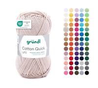 Gründl Filato Cotton Quick uni - filato sottile per uncinetto e maglia - filato lucido e delicato sulla pelle - 100% cotone - 1 gomitolo da 50 g / 125 m - ferri e uncinetto n. 3-4 - Sand