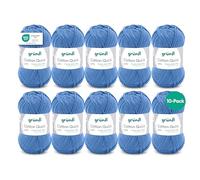 Gründl Filato Cotton Quick uni - lana sottile per uncinetto - filato da maglia - lucido e delicato sulla pelle - 100% cotone - 10 gomitoli 50 g / 125 m - spessore del ferro 3-4 - oceano