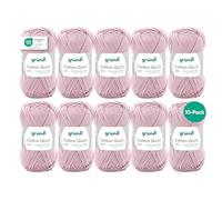 Gründl Filato Cotton Quick uni - lana sottile per uncinetto - filato da maglia - lucido e delicato sulla pelle - 100% cotone - 10 gomitoli 50 g / 125 m - spessore del ferro 3-4 - quarzo rosa