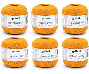 Gründl Filato per uncinetto 100 uni 6 x 100 g, Arancione