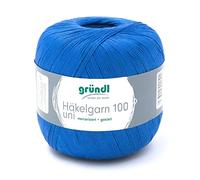 Gründl Filato per Uncinetto Häkelgarn 100 Filo, Blu Reale, 566 m