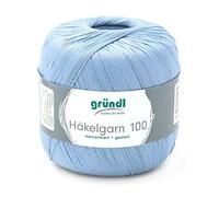 Gründl Filato per Uncinetto Häkelgarn 100 Filo, Cotone, Jeans Blu, 566 m