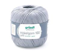 Gründl Filato per Uncinetto Häkelgarn 100 Filo, Grigio Chiaro, 566 m