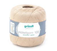 Gründl Filato per Uncinetto Häkelgarn 100 Filo, Sabbia, 566 m
