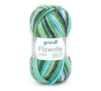 Gründl - Filtri in lana vergine colorata, 50 g, 100% lana vergine, 41 verde, nero