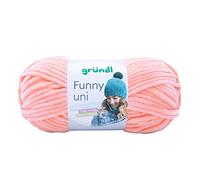 Gründl Funny Uni - filato ciniglia morbido e spesso - lana ciniglia per uncinetto e maglia - coperte e accessori - 100% poliestere - 1 gomitolo da 100 g / 120 m - ferri n. 5-6 - albicocca