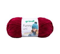 Gründl Funny Uni - filato ciniglia morbido e spesso - lana ciniglia per uncinetto e maglia - coperte e accessori - 100% poliestere - 1 gomitolo da 100 g / 120 m - ferri n. 5-6 - Bordeaux