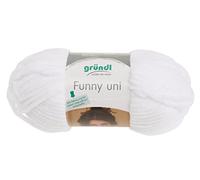 Gründl Funny Uni Lana ciniglia 1 gomitolo da 100 g, Bianco