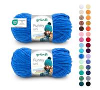 Gründl Funny Uni Lana ciniglia 1 gomitolo da 100 g, Blu royal